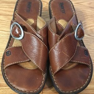 Born leather slide sandal